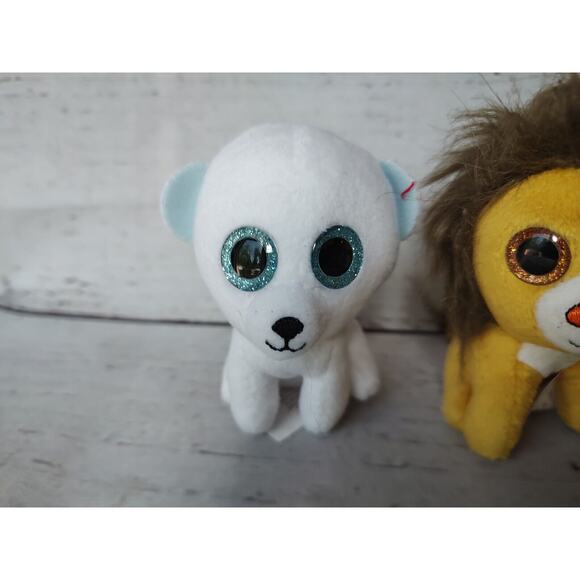TY TEENIE BEANIE BOO'S LOUIE THE LION frostiness polar bear freckles cheetah - Picture 4 of 8